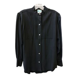 Desert West vintage western black button down shirt blouse size small